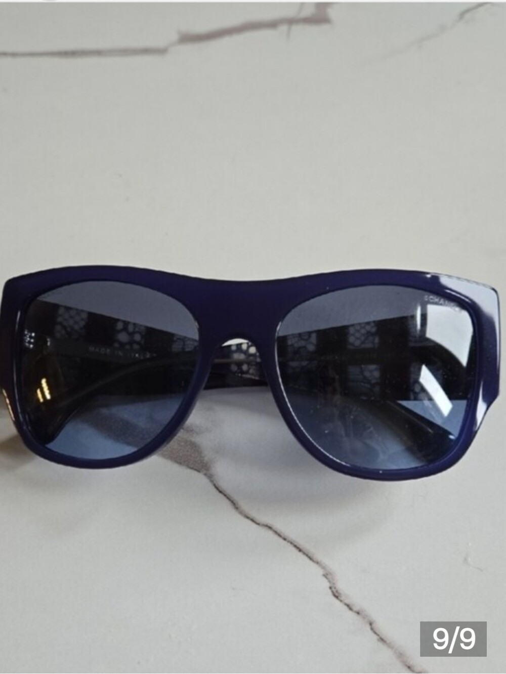 CHANEL Dark Blue Oversized Sunglasses Authentic Iconic Chanel